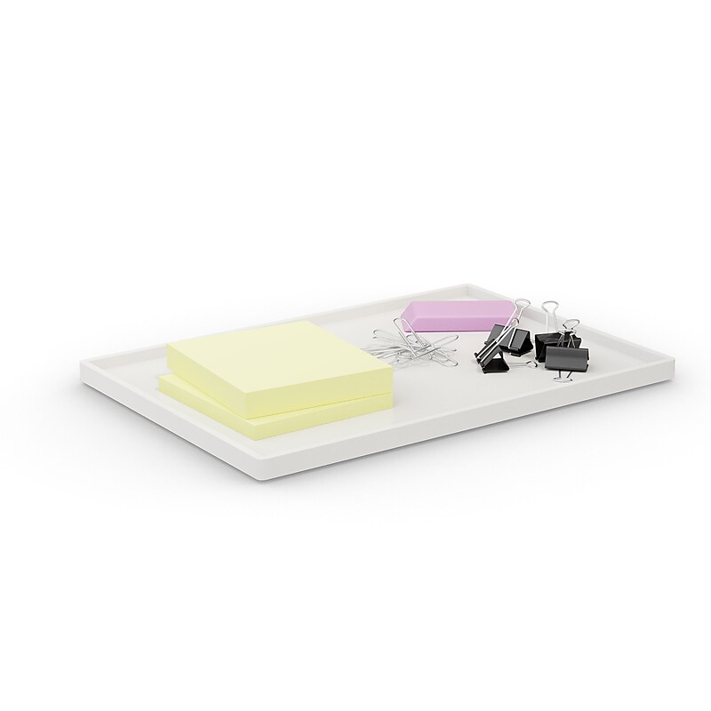 TRU RED™ Slim Stackable Plastic Tray, White (TR55265) image 1