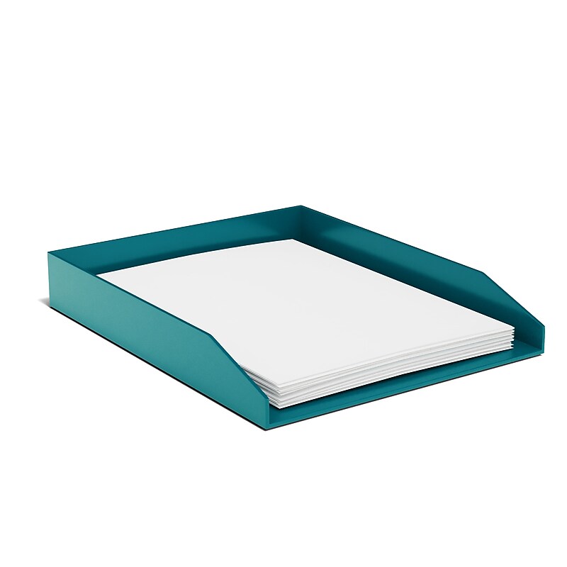 TRU RED™ Front Load Stackable Plastic Letter Tray, Teal (TR55258) image 1