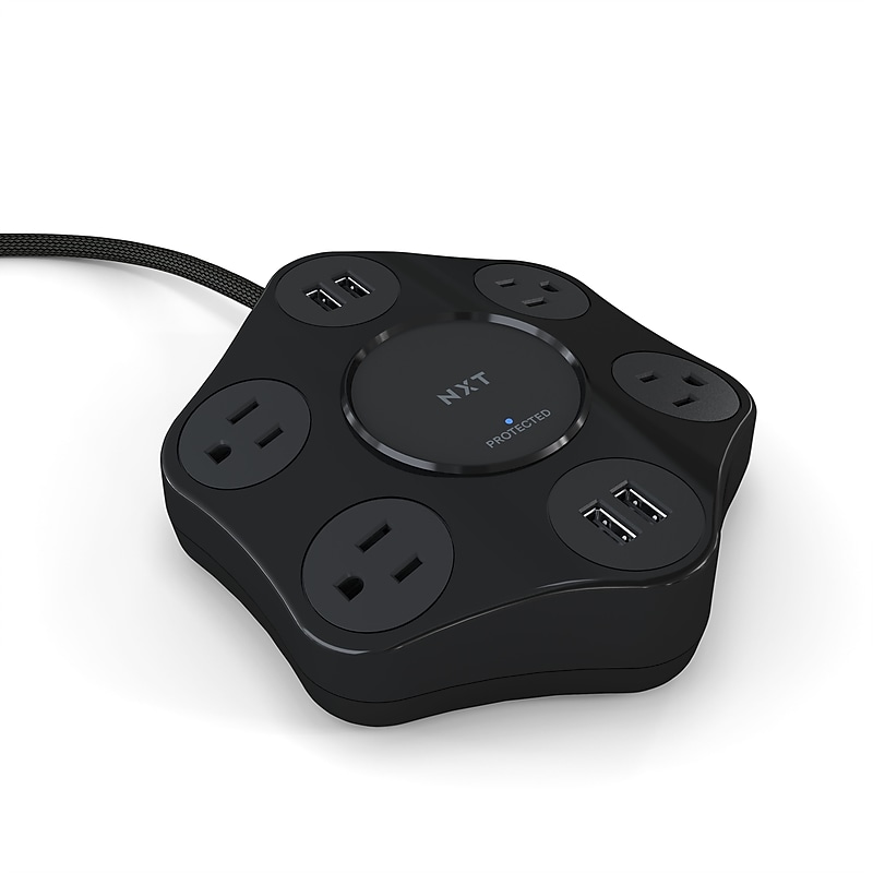 NXT Technologies™ 4-Outlet plus USB Surge Protector, 8' Braided Cord, 500 Joules (NX 56819) image 1