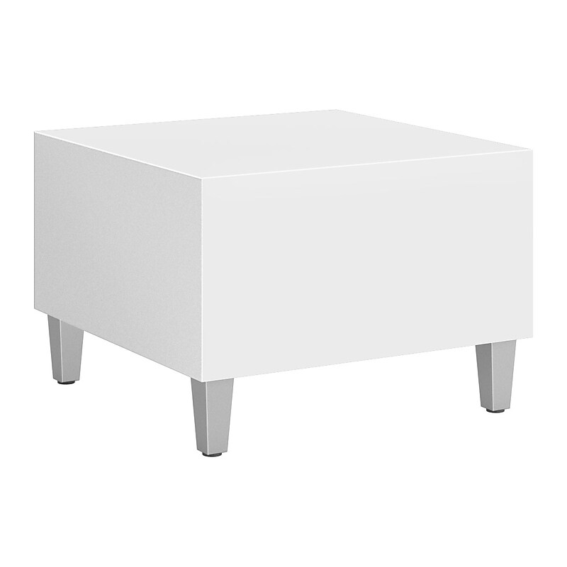 Union & Scale™ 24" Square Laminate Cube Table, White Laminate (UN57448) image 1