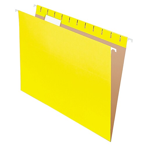 Pendaflex Recycled Hanging File Folders, 1/5 Tab, Letter Size, Yellow