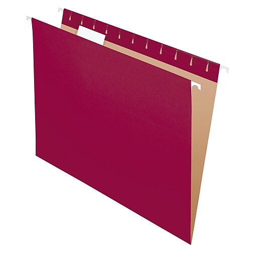 Pendaflex Recycled Hanging File Folders, 1/5 Tab, Letter Size, Burgundy