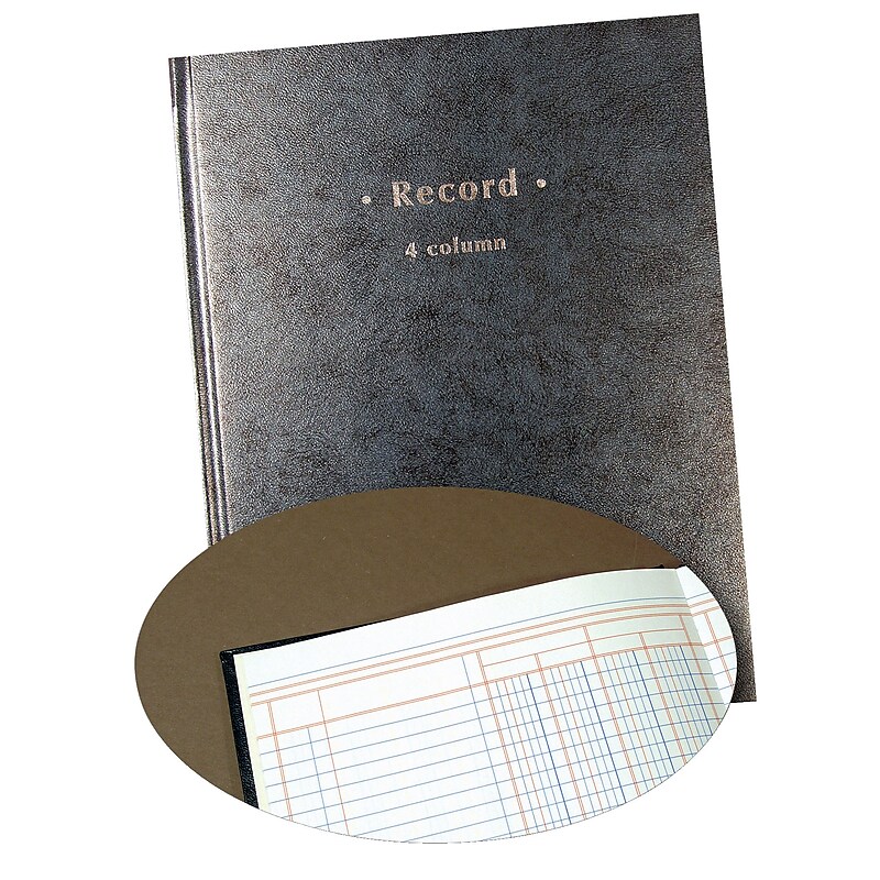 Columnar Book, 4-Columns, 7.25" x 9.5", Blue Marble, 40 Sheets/Book (217745) image 1