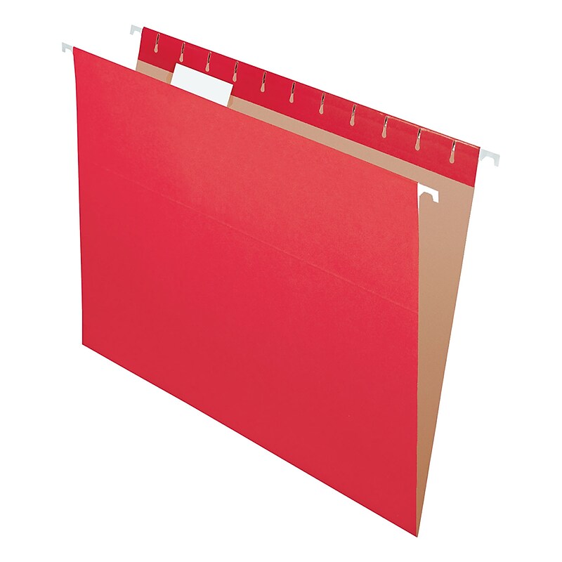 Pendaflex Recycled Colored Hanging File Folders, Red, Letter, Holds 8 1/2"H x 11"W, 25/Bx (92511) image 1