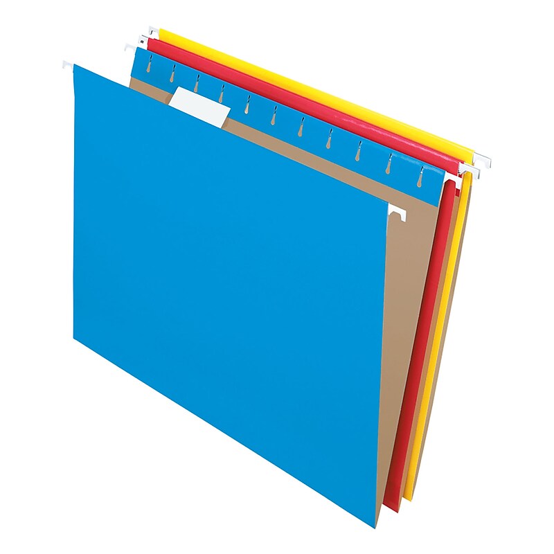 Pendaflex Essentials Recycled Hanging File Folder, 5-Tab Tab, Letter Size, Assorted Colors, 25/Box (PFX 81612) image 1