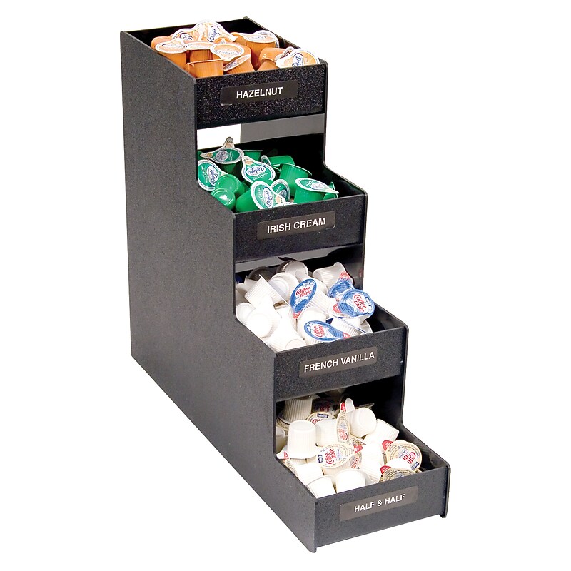 Vertiflex Condiment Organizer, 4 Shelves, 8 Compartments, 15 7/8"H x 6"W x 19"D, Black (VFC-1916RC) image 1