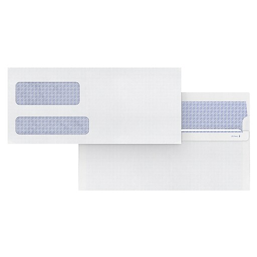 Staples RevealNSeal Security Tinted 10 Business Envelopes, 4 1/8" x
