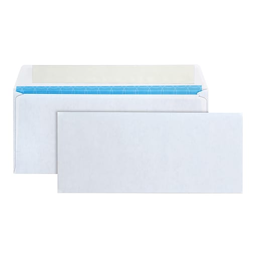 01 Pack Original 100/Box #10 Self-Seal Security Envelopes Redi-Strip Closure Security Tint and Pattern QUA69117 24-lb White Wove 4-1/8 x 9-1/2 