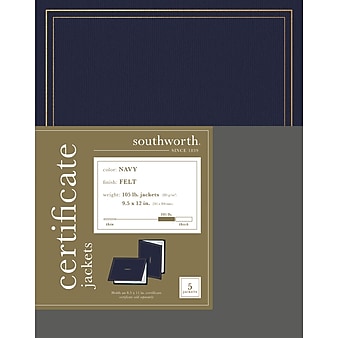 Southworth Certificate Jackets, Navy, 5/Pack (PF6)