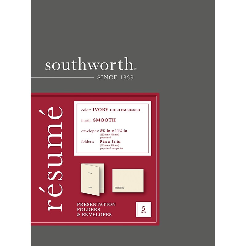 SouthWorth Envelope 9" x 12", Ivory/Gold, 5/Pack (RF#3) image 1