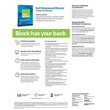H&R Block Premium Tax Software 2019, Windows, Download (1516800-19)