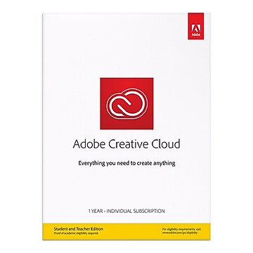 Adobe Creative Cloud for Windows/Mac (1-User) [Download, 1-Year Student & Teacher Subscription]