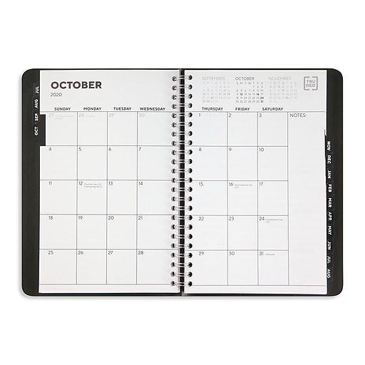 20202021 TRU RED™ 5" x 8" Planner, Black (TR2357020) at Staples