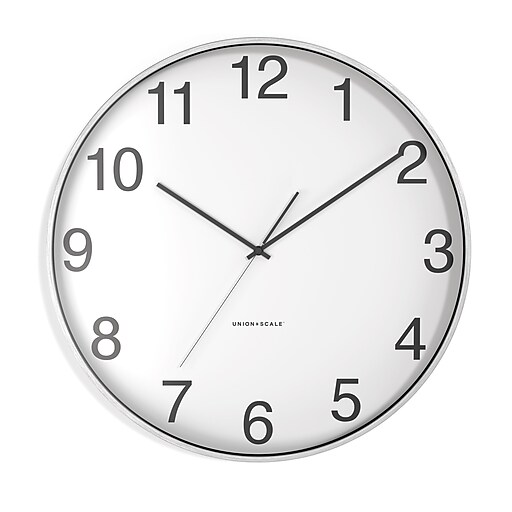 Union & Scale™ Essentials Wall Clock, Aluminum, 16" (UN57810) Staples