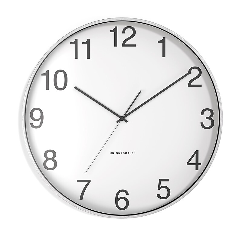 Union & Scale™ Essentials Wall Clock, Aluminum, 16" (UN57810) image 1
