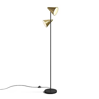 Union & Scale™ MidMod 60.6" Metal Floor Lamp with Cone Shades (UN58037)