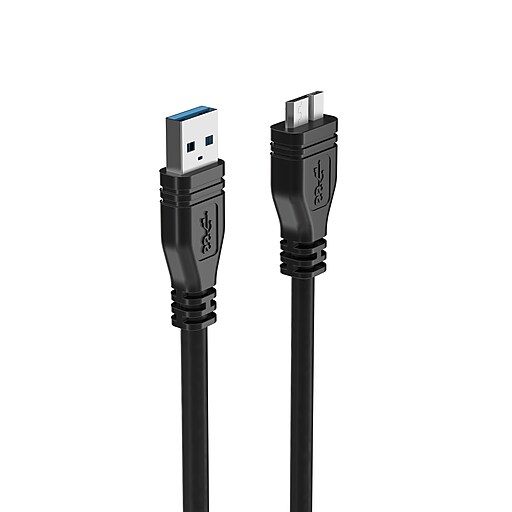 NXT Technologies 6' USB TypeA Male to MicroUSB TypeB Male, Black