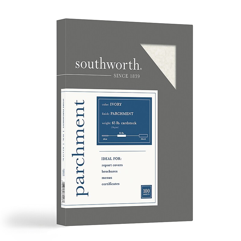 Southworth 8.5" x 11" Specialty Paper, 65 lbs., 100 Brightness, 100/Box (Z980CK) image 1