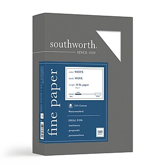 Southworth 8.5" x 11" Business Paper, 24 Lbs., Wove, 500/Box (404C)