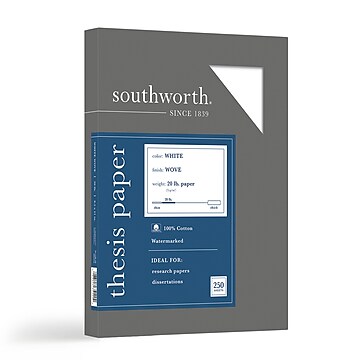 Southworth Thesis Paper, 8.5" x 11", Wove Finish, Bright White, 250/Pack (35-120-10)