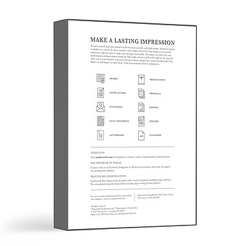 Southworth Thesis Paper, 8.5" x 11", Wove Finish, Bright White, 250/Pack (35-120-10)