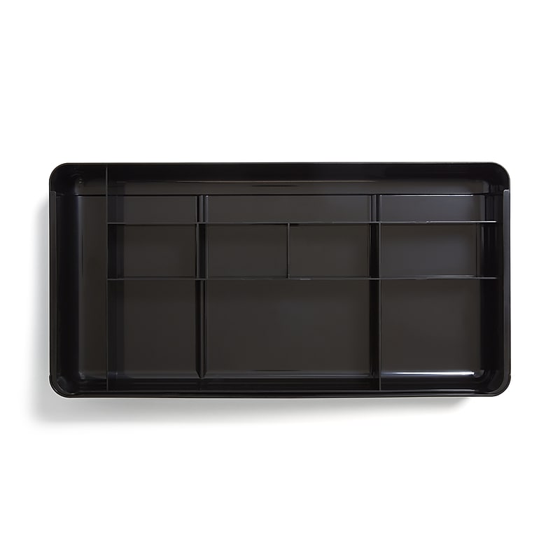 TRU RED Expandable Plastic Drawer Organizer, Black (TR58216) image 1