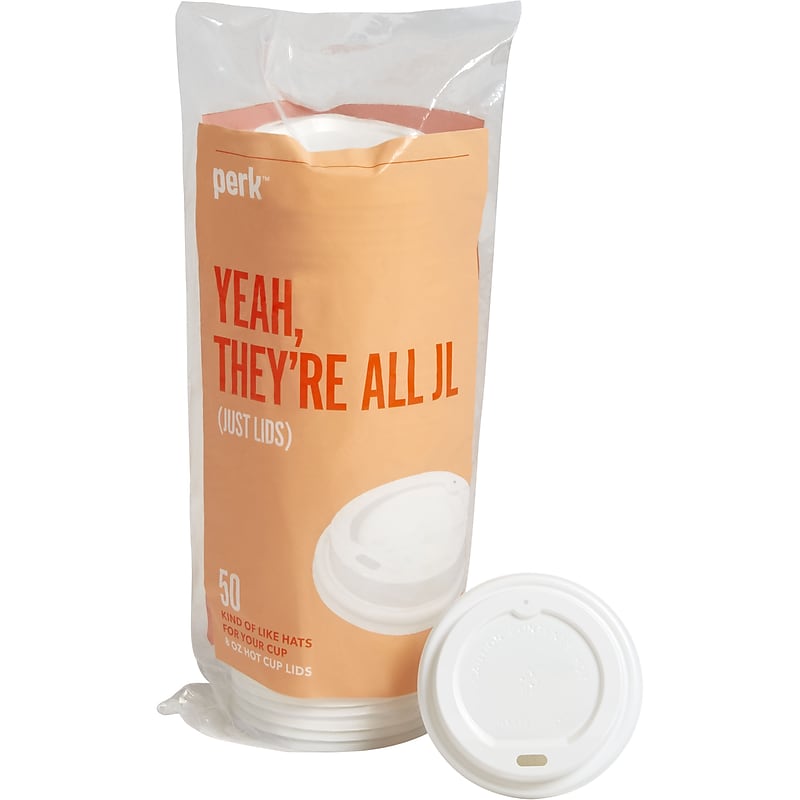 Perk™ Plastic Hot Cup Lid, 8 Oz., White, 50/Pack (PK45593) image 1