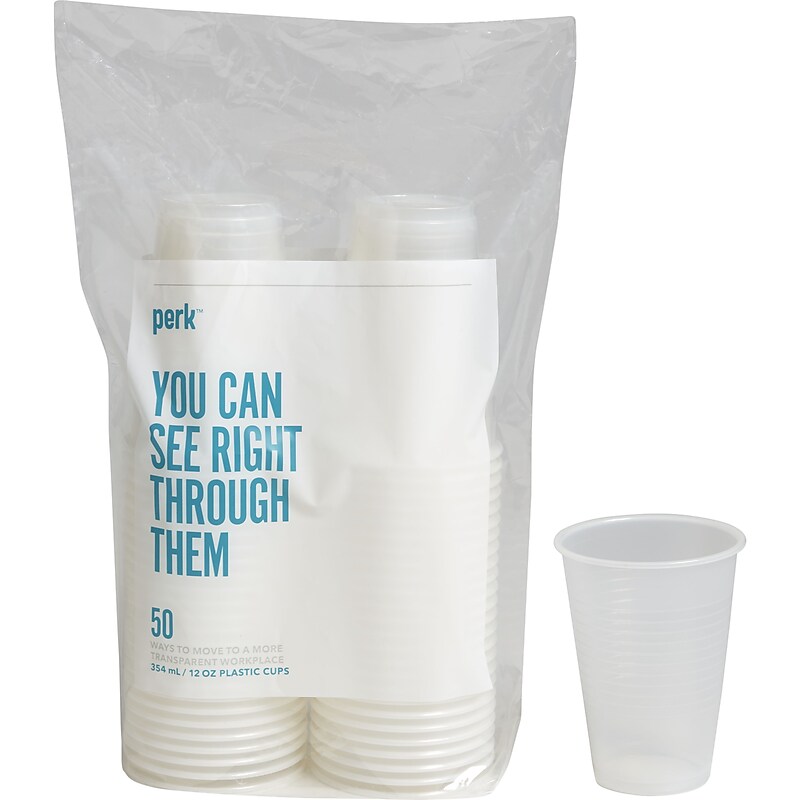 Perk™ Plastic Cold Cup, 12 Oz., Clear, 50/Pack (PK56333) image 1