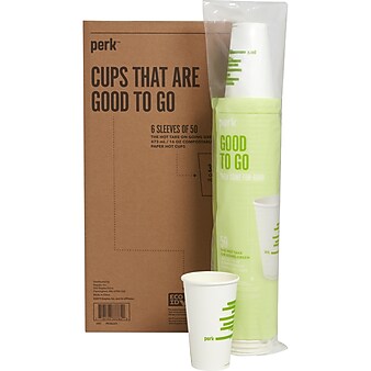 Perk™ Compostable Hot Cups, Assorted packs