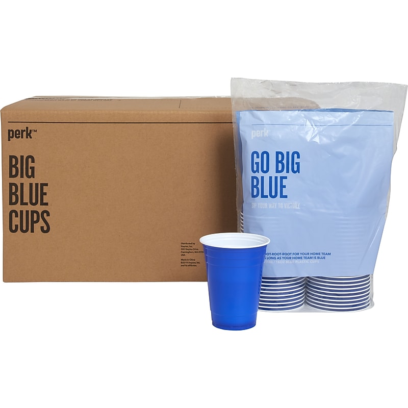 Perk™ Plastic Cold Cup, 16 Oz., Blue, 500/Carton (PK45561CT) image 1