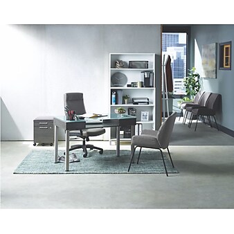 Union & Scale™ Prestige Bonded Leather Manager Chair, Warm Gray (UN56942)
