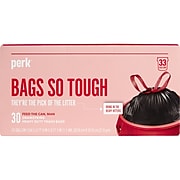 Perk™ 33 Gallon Trash Bag, 1.1 Mil, Black, 30 Bags/Box (PK56747)