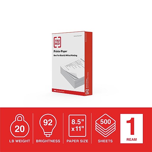 Shop Staples for TRU RED™ Copy Paper, 8 1/2" x 11", 500/Ream (135855