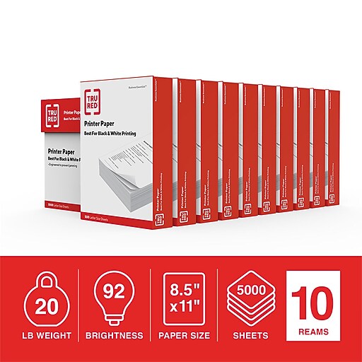 Shop Staples for TRU RED™ Copy Paper, 8 1/2" x 11", Case