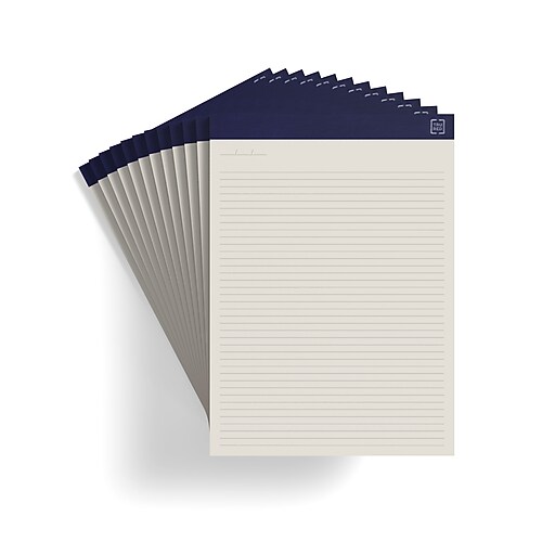 TRU RED™ Notepads, 8.5" x 11.75", Narrow Ruled, Ivory, 50 Sheets/Pad