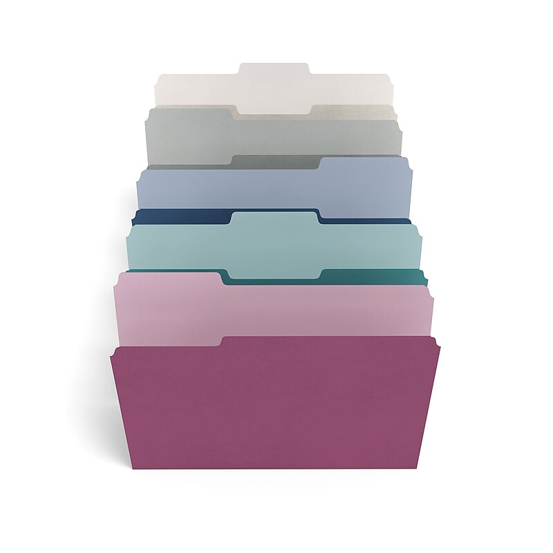 TRU RED™ File Folders, 3-Tab, Letter Size, Assorted Jewel Tone Colors, 24/Pack (TR58171) image 1