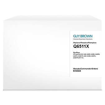 Guy Brown Remanufactured Black High Yield Toner Cartridge Replacement for HP 11X (Q6511X)