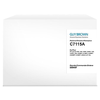 Guy Brown Remanufactured Black Standard Yield Toner Cartridge Replacement for HP 15 (C7115A)