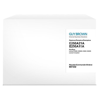 Guy Brown Remanufactured Black Standard Yield Toner Cartridge Replacement for Lexmark E250 (E250A11A)