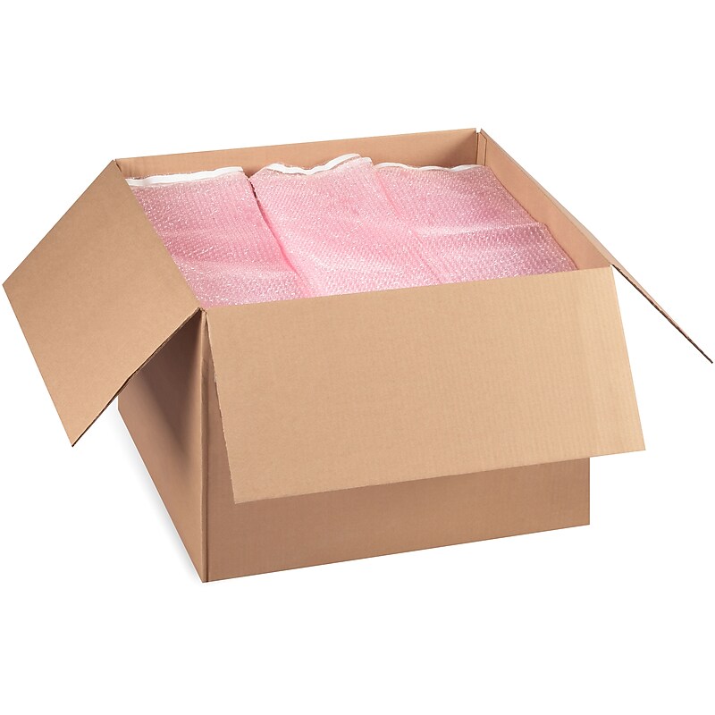 8" x 17.5" Self-Seal 3/16" Antistatic Bubble Bags, 75/Carton (ST53932) image 1