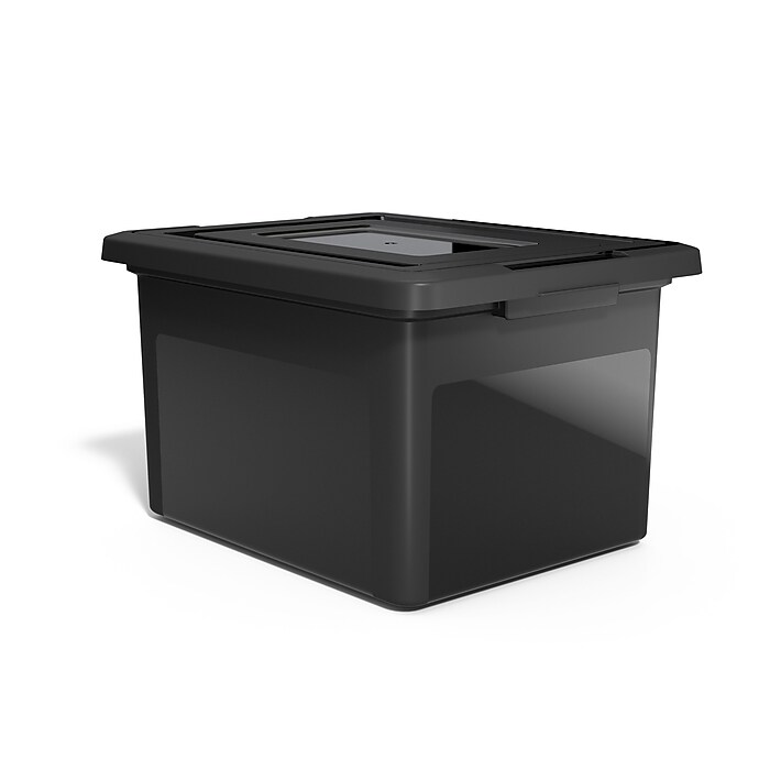 Staples File Box Plastic File Box Snap, Letter/Legal Size