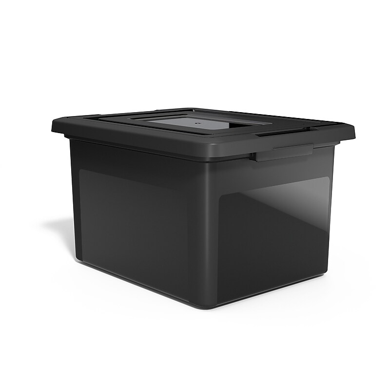 Staples File Box Plastic File Box Snap, Letter/Legal Size, Black (140169/140140) image 1