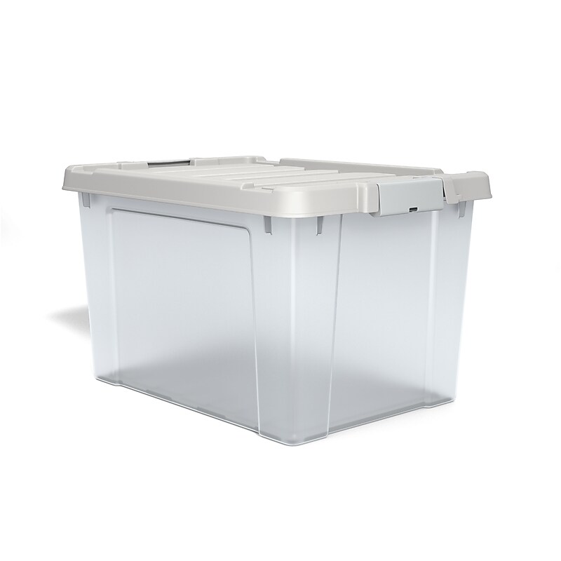 Iris 20 Qt. Latch Lid Storage Bin, Clear (270018/250296) image 1