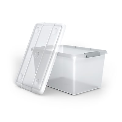 Iris Store & Slide 61 Qt. Latch Lid Storage Bin - Thumbnail 3