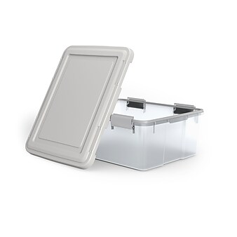 Iris Weathertight 30.6 Qt. Latch Lid Storage Bin, Clear (TR58302)