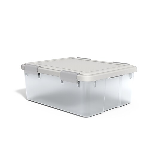 Clear Plastic Storage Bins with Clip-Lock Lids, 16x11x7 in.