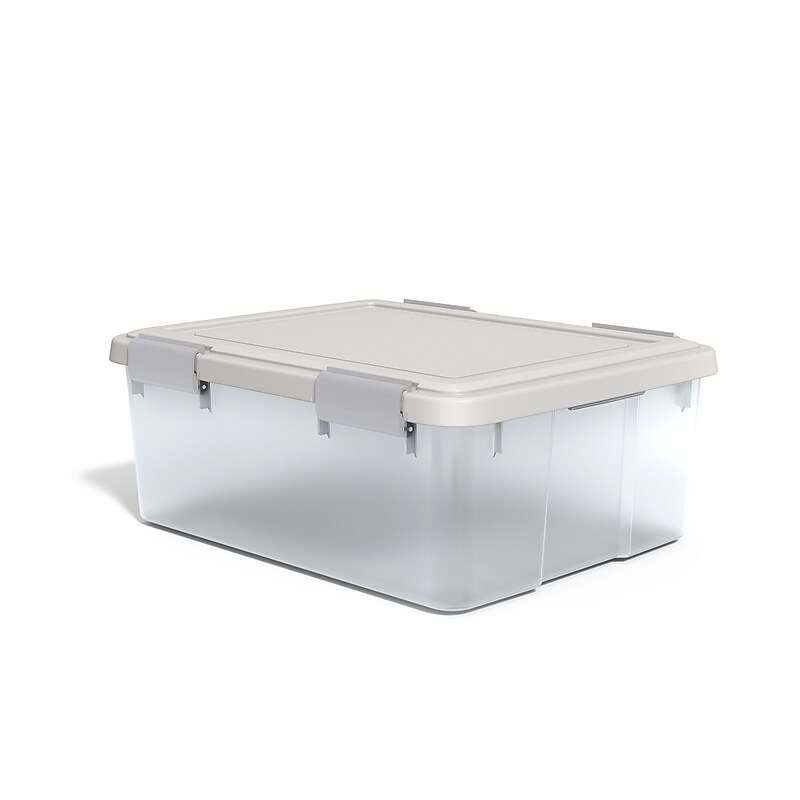 Iris WeatherPro 30.6 Quart Storage Bin with Latching Lid, Plastic, Clear (270016/110411) image 1