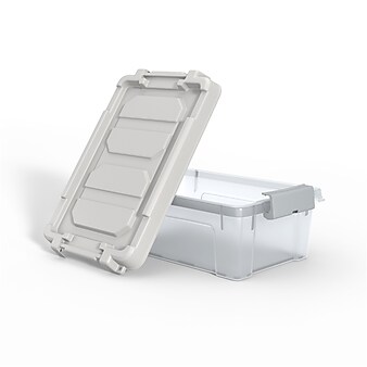 Staples 12 Qt. Latch Lid Storage Bin, Clear (TR58304)
