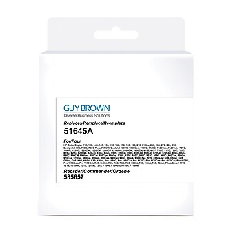 Guy Brown Remanufactured Black Standard Yield Ink Cartridge Replacement for HP  45 (51645A)