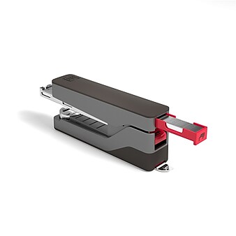 TRU RED™ Premium Desktop Stapler, 30-Sheet Capacity, Gray/Red (TR58078)